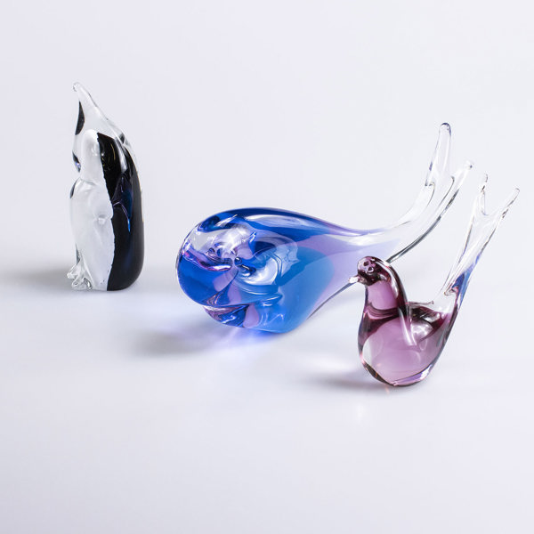 Figuriner, glas, 3 st, bl a FM Konstglas, längsta 30 cm_23370a_lg.jpeg